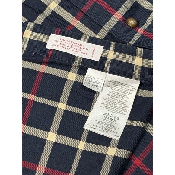 Brooks Brothers 346 Non Iron Button Shirt L Blue Plaid Long Sleeve Cotton NWOT - Picture 8 of 8